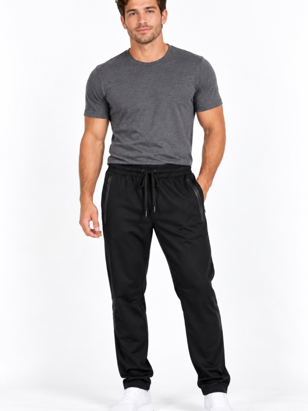 Black Tec-One tapered athletic jogger sweatpant